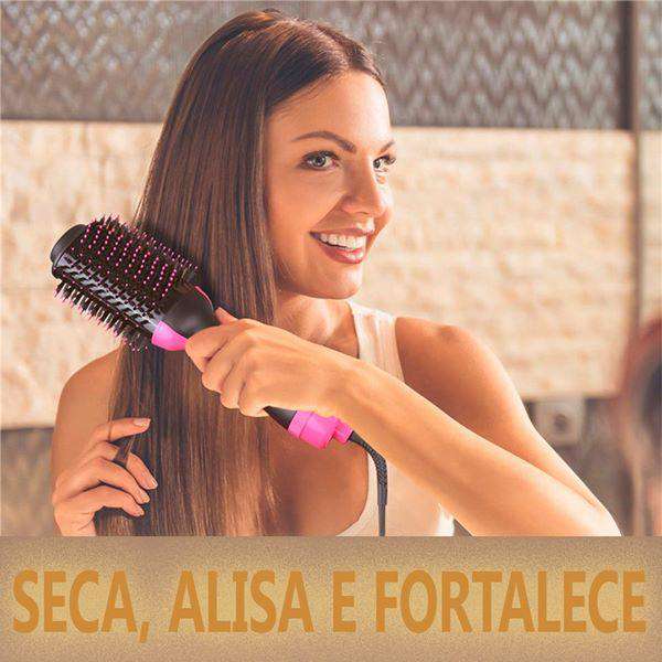 Power Brush - Escova 3 em 1 - Seca, Alisa e Fortalece